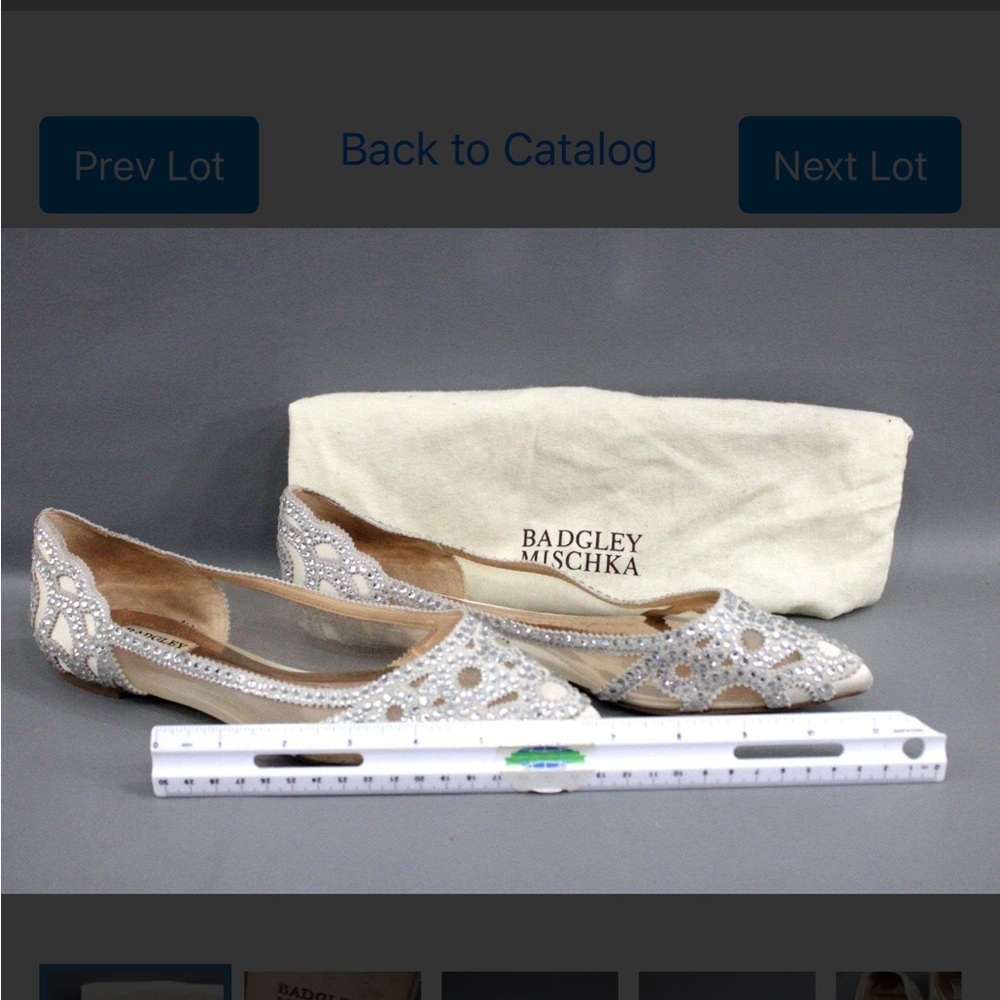 Badgley Mischka Silver Mesh Flats - Picture 3 of 7